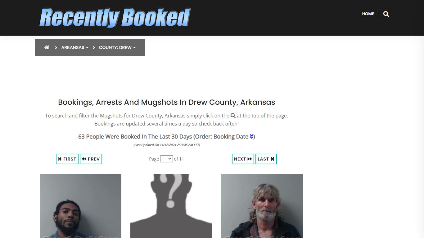 Bookings, Arrests and Mugshots in Drew County, Arkansas - Recently Booked