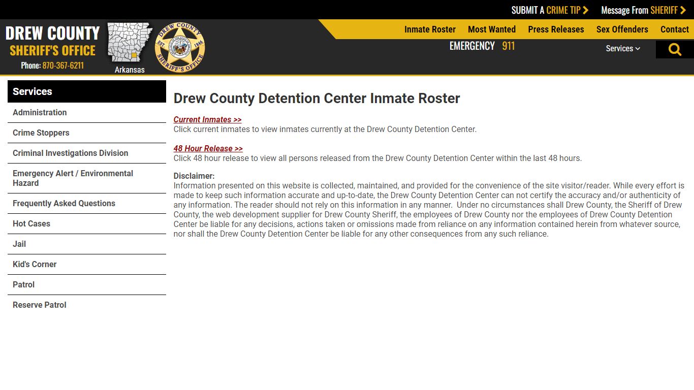 Roster Choose - Drew County Sheriff AR