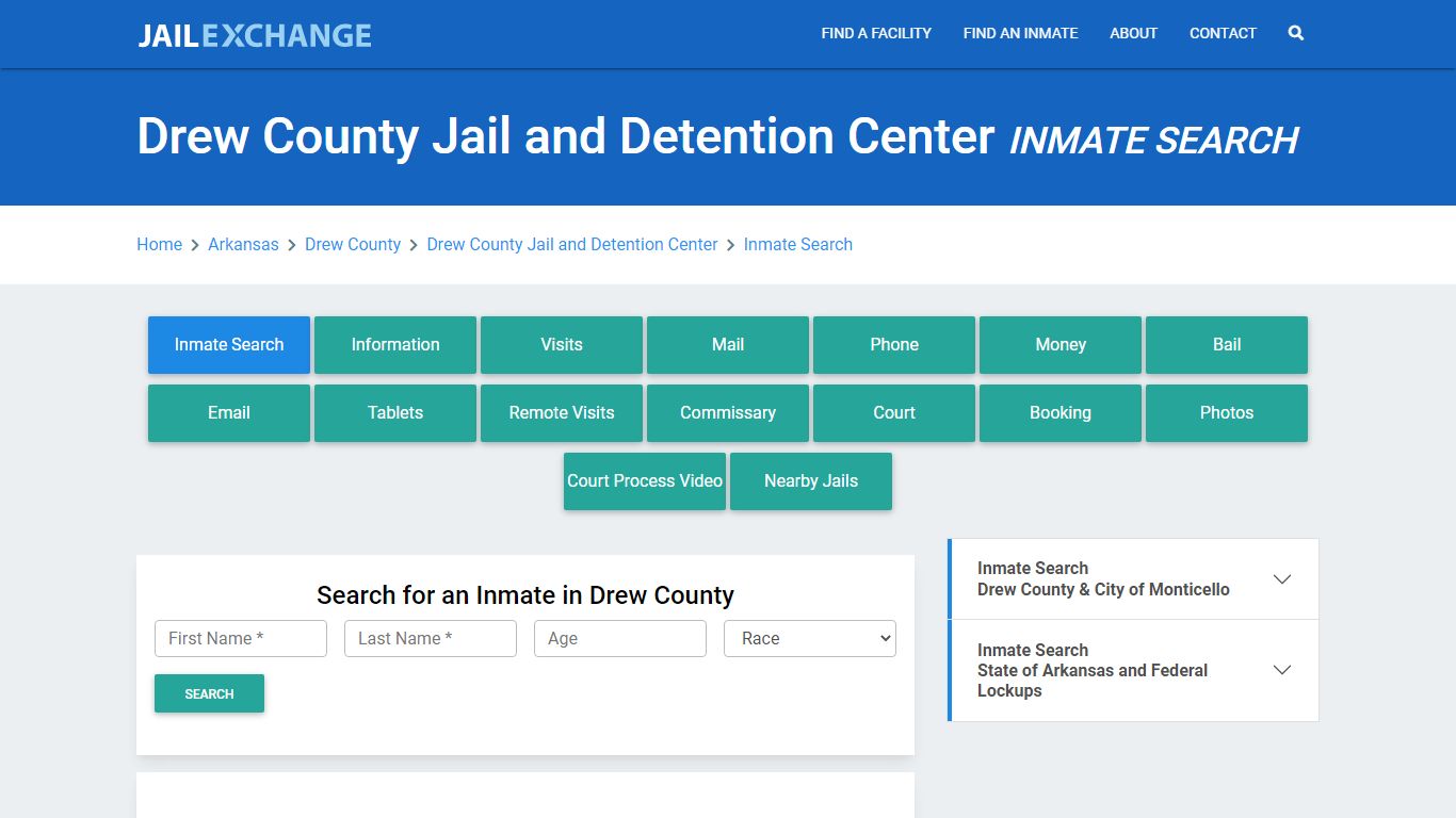 Drew County Jail and Detention Center Inmate Search